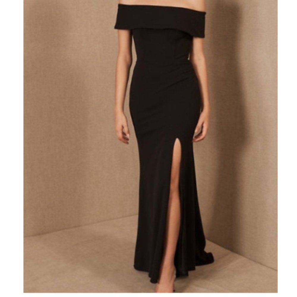 BHLDN Delice Off-the-Shoulder Crepe in Midnight
